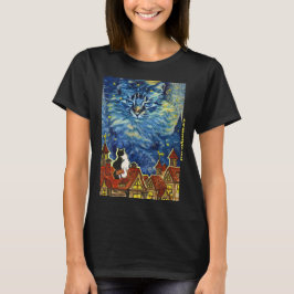 Starry Night Cat mit Website für Frauen T - Shirt