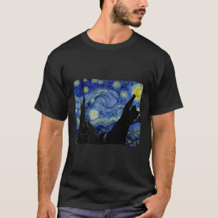 Starry Night Cat Shirt Van Gogh Cat Lover Cat Mama