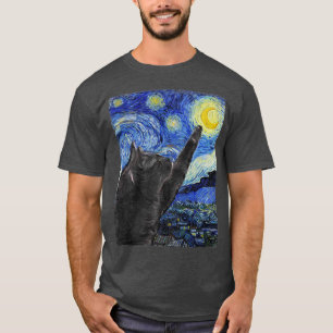 Starry Night Cat Van Gogh Cat977 T-Shirt