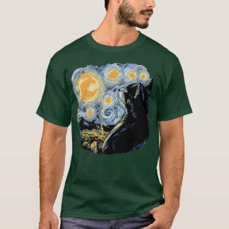 Starry Night Cat, Van Gogh Cat, Cat Lover, Cat Mam T-Shirt