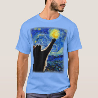 Starry Night Cat, Van Gogh Cat, Cat Lover, Cat Mam T-Shirt