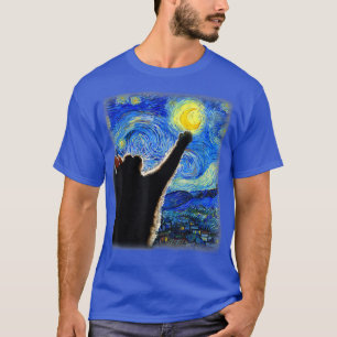 Starry Night Cat, Van Gogh Cat, Cat Lover, Cat Mam T-Shirt