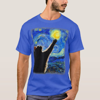 Starry Night Cat, Van Gogh Cat, Cat Lover, Cat Mam T-Shirt