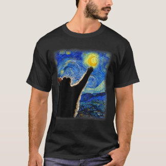 Starry Night Cat, Van Gogh Cat, Cat Lover, Cat Mam T-Shirt