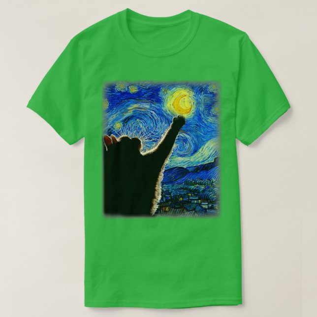 Starry Night Cat Van Gogh Cat Cat Lover Cat Mama C T-Shirt (Design vorne)