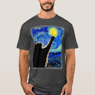 Starry Night Cat Van Gogh Cat Cat Lover Cat Mama C T-Shirt