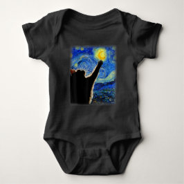 Starry Night Cat, Van Gogh Cat Lover Cat Vater Mam Baby Strampler