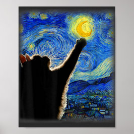Starry Night Cat, Van Gogh Cat Lover Cat Vater Mam Poster