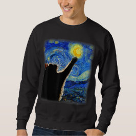 Starry Night Cat, Van Gogh Cat Lover Cat Vater Mam Sweatshirt