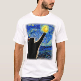Starry Night Cat, Van Gogh Cat Lover Cat Vater Mam T-Shirt