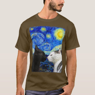 Starry Night Cat Van Gogh Cat T - Shirt