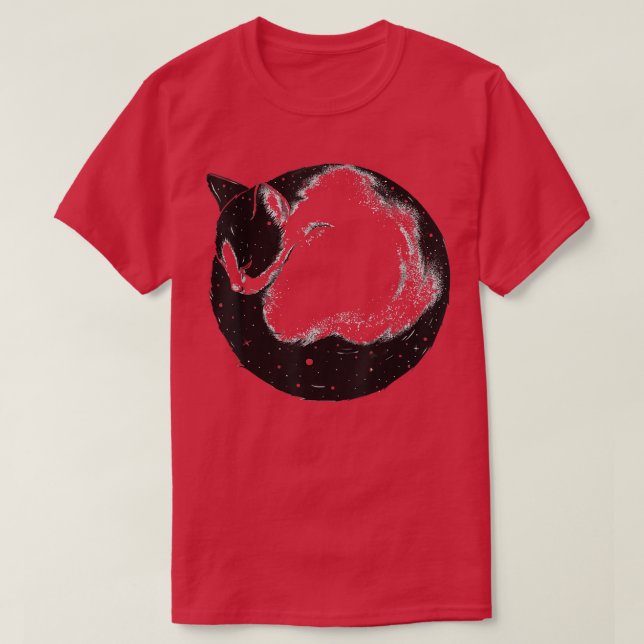 Starry Night Cat Womens niedlich Kitten Cat T-Shirt (Design vorne)