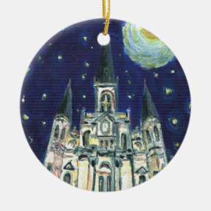 Starry Night Cathedral Keramikornament