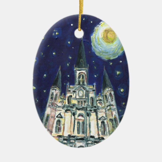 Starry Night Cathedral Keramikornament (Vorne)