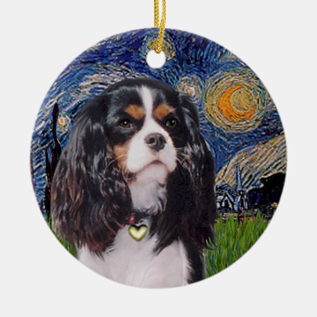 Starry Night - Cavalier (Tri color) Keramikornament (Vorne)