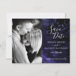 Starry Night Celestial Sky Foto Save the Date Ankündigung