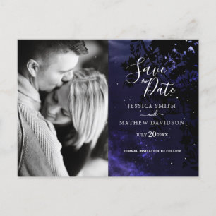 Starry Night Celestial Sky Foto Save the Date Ankündigungspostkarte