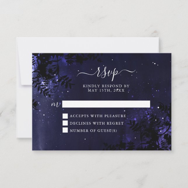 Starry Night Celestial Sky RSVP Cards Karte (Vorderseite)