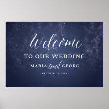 Starry Night Celestial Star Wedding Welcome Sign