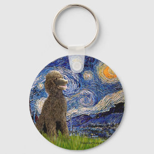 Starry Night - Chocolate St. Poodle Schlüsselanhänger