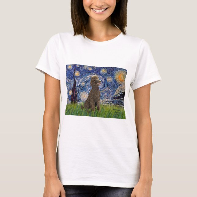 Starry Night - Chocolate St. Poodle T-Shirt (Vorderseite)