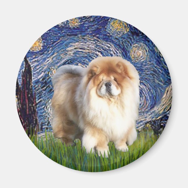 Starry Night - Chow Chow (Creme) Magnet (Vorne)