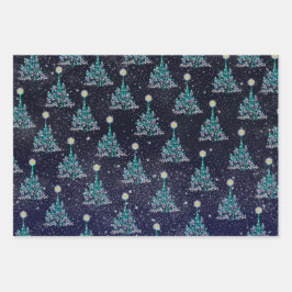 Starry Night Christmas 3 Variationen Geschenkpapier Set