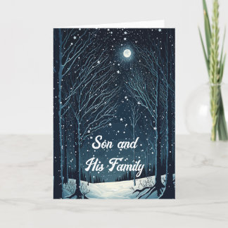 STARRY NIGHT CHRISTMAS CARD FÜR SON & FAMILIE DANKESKARTE