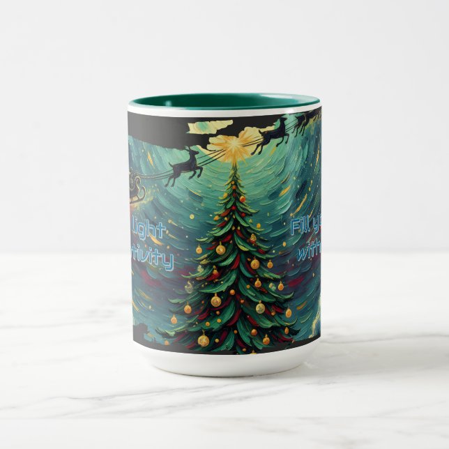 Starry Night Christmas Santa Mug Tasse (Zentrum)