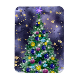 Starry Night Christmas Tree Magnet