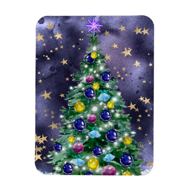 Starry Night Christmas Tree Magnet (Vertikal)