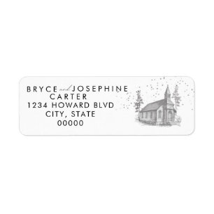 Starry Night Church Return-Address-Label