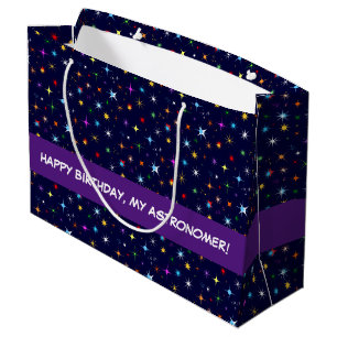Starry Night Colorful Astronomisches nahtloses Mus Große Geschenktüte