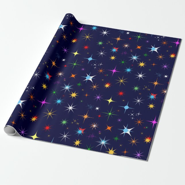 Starry Night Colorful Seamless Pattern Geschenkpapier (Ungerollt)