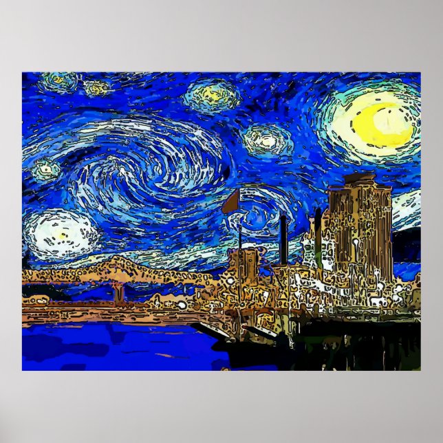 Starry Night Crescent City Poster (Vorne)