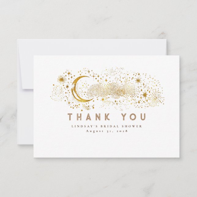 Starry Night Crescent Moon Klein Danke (Vorderseite)