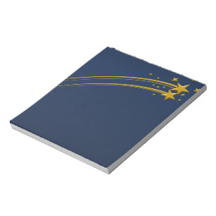 Starry Night Dark Blue Sky Gold Stars Note Pad Notizblock
