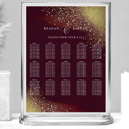 Starry Night Deep Crimson Hochzeitstabelle Poster