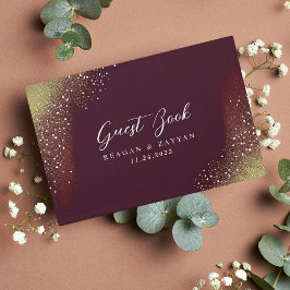 Starry Night Deep Crimson Wedding Gästebuch