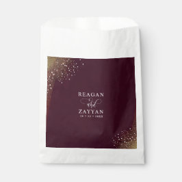 Starry Night Deep Crimson Wedding Geschenktütchen