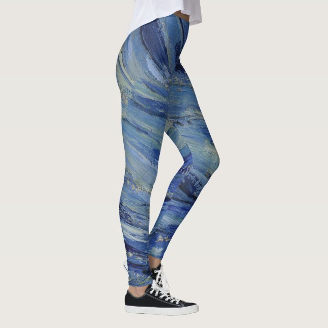 "Starry Night" Detail von Van Gogh Leggings (Rechts)