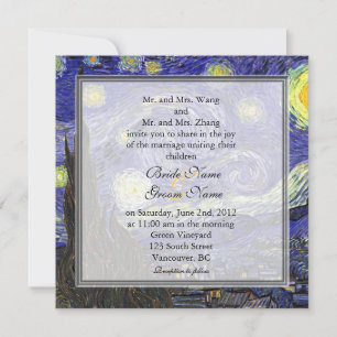 Starry Night, die berühmte Hochzeitseinladung zu g Einladung