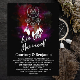 Starry Night Dream Catcher Wedding Reception Party Einladung