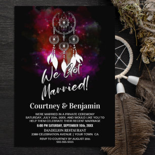 Starry Night Dream Catcher Wedding Reception Party Einladung