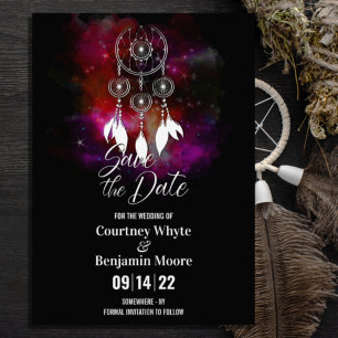 Starry Night Dream Catcher Wedding Save The Date