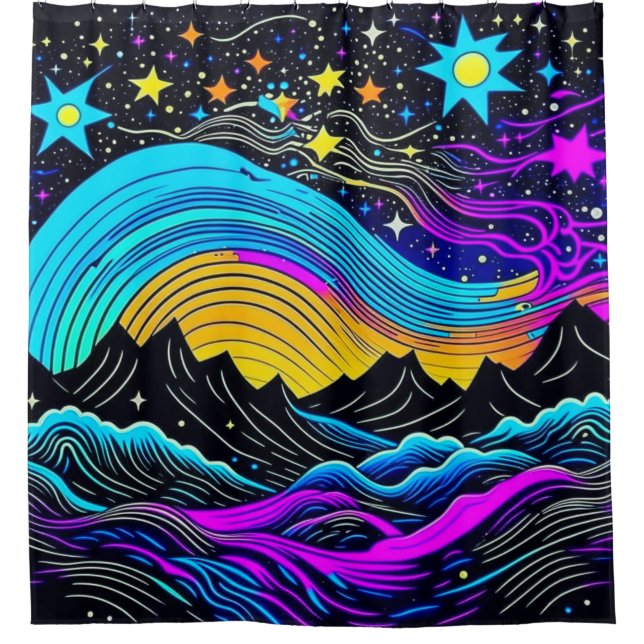Starry Night Duschvorhang (Vorderseite)