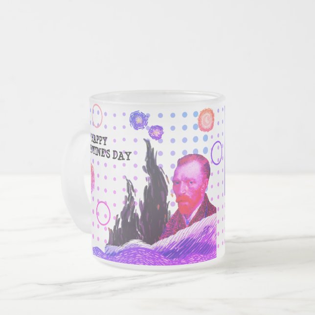 STARRY NIGHT editable fluorescent valentine violet Mattglastasse (Vorderseite Links)