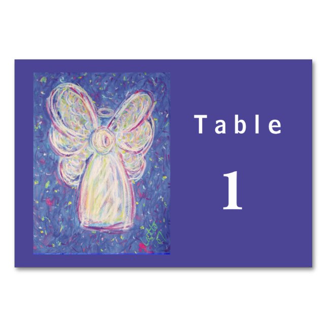 Starry Night Engel Custom Table Cards Tischnummer (Vorderseite)