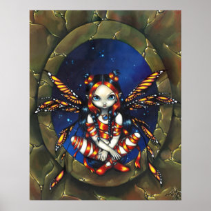 Starry Night Fairy Gothic Fantasy Art Print Poster