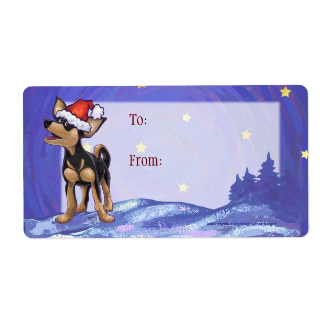 Starry Night Festive Chihuahua in Weihnachtsmannmü (Vorne)